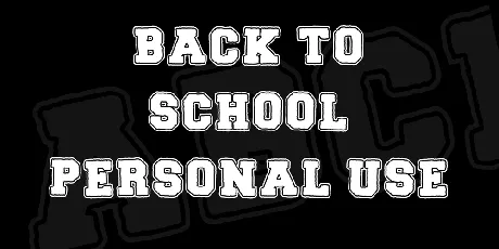 BACK TO SCHOOL PERSONAL USE font