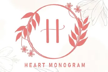 Heart Monogram Display font