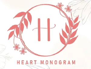 Heart Monogram Display font