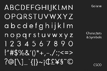 Golane font