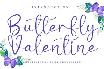 Butterfly Valentine Calligraphy font