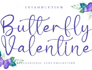 Butterfly Valentine Calligraphy font