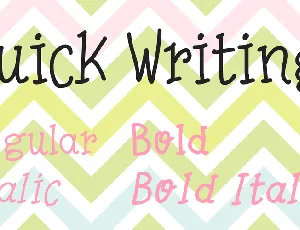 Quick Writing font