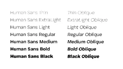 Human Sans Family font