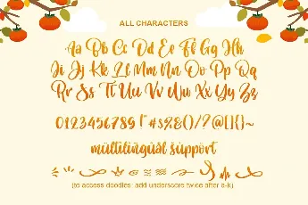 Cuteness Persimmon Handwritten Script font