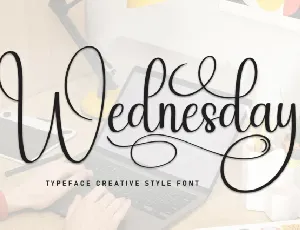 Wednesday Script font