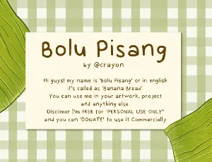 Bolu Pisang Display font