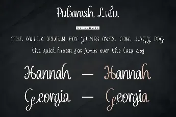 Pubarash Lulu Demo font