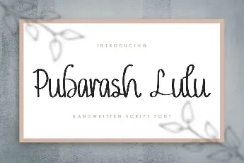 Pubarash Lulu Demo font