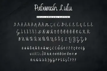 Pubarash Lulu Demo font