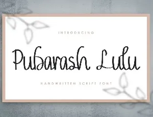 Pubarash Lulu Demo font