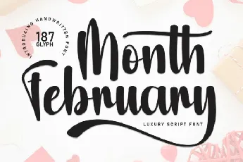 Month February Script font