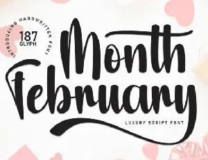 Month February Script font