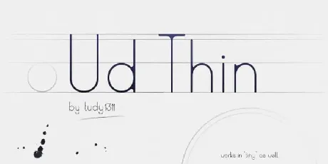 Ud Thin Sans Serif font