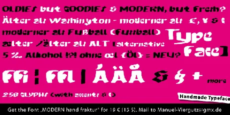 MODERN hand fraktur font