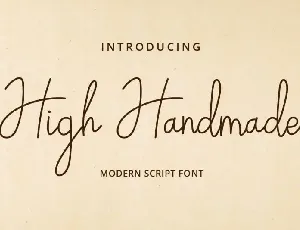 High Handmade Handwritten font