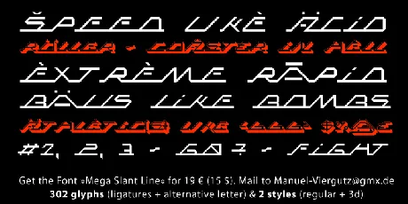 MEGA SLANT LINE font