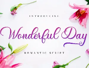 Wonderful Day Romantic Calligraphy Script font