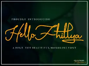 Hello Fhillya Script font