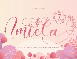 Amiela Flower Calligraphy Script font