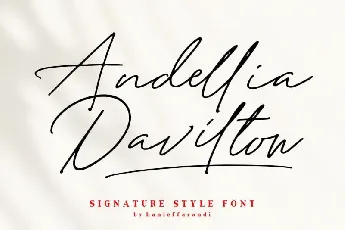 Andellia Davilton Handwritten font