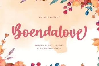 Boendalove Script font