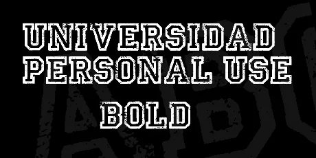 UNIVERSIDAD PERSONAL USE font