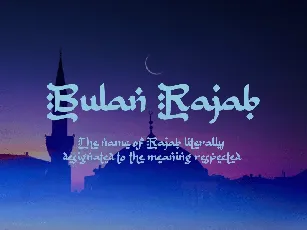 B Bulan Rajab font