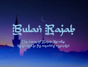 B Bulan Rajab font