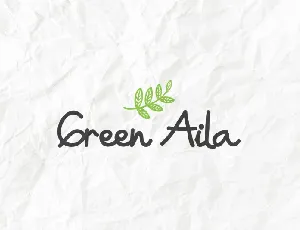 Green Aila Handwriting font