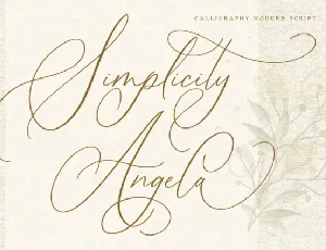 Simplicity Angela Script font