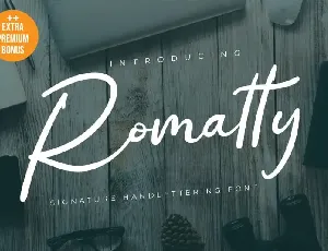 Romatty Script font