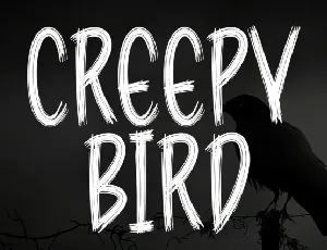 Creepy Bird Brush font