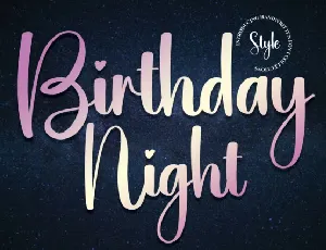 Birthday Night font