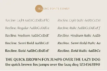 Recline font