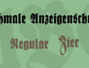 Schmale Anzeigenschrift font