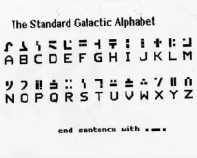 Standard Galactic Alphabet Hand font