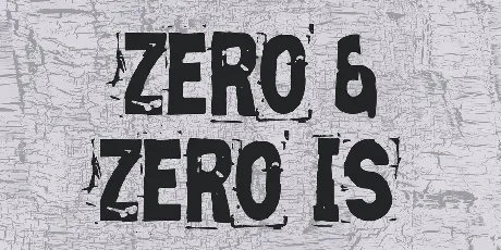 Zero & Zero Is font