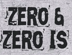 Zero & Zero Is font