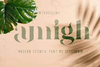 Amigh Modern Serif Stencil font