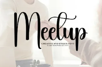 Meetup Script font