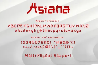 Asiana font