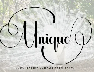 Unique Script font