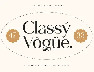 Classy Vogue font