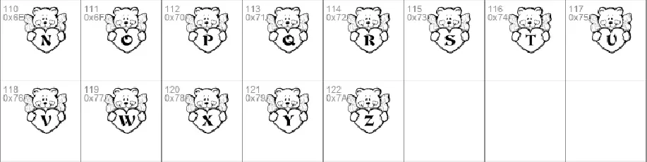 KR Angel Bear font