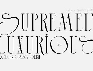 Supremely Luxurious Demo font