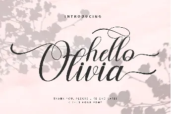 Hello Olivia Modern Calligraphy font