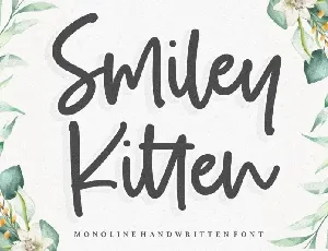 Smiley Kitten Monoline Handwritten font