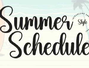 Summer Schedule Script font