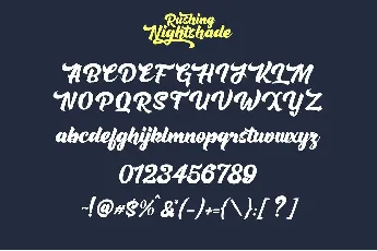 Rushing Nightshade DEMO font